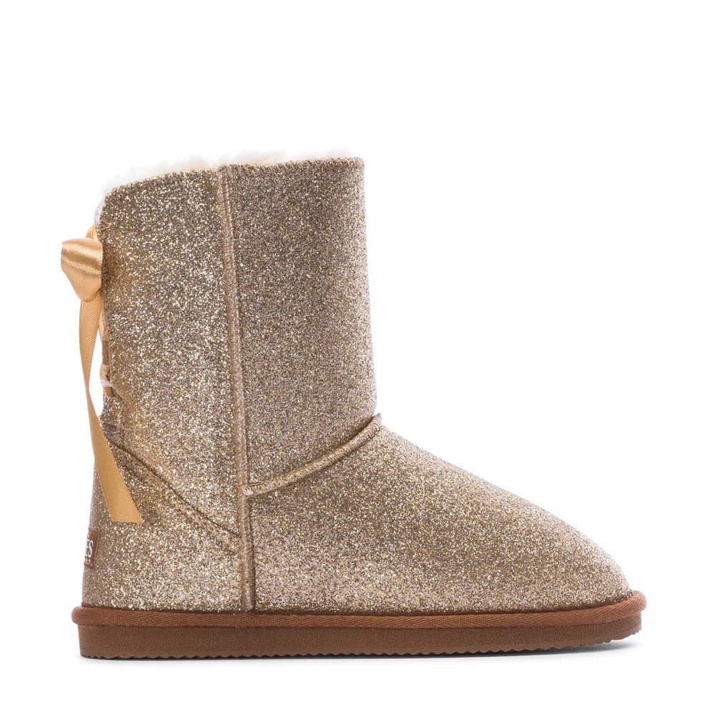 Gold Glitter Kids Boots